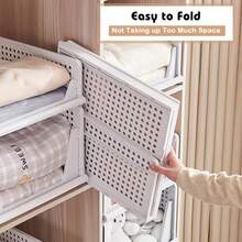 Multi Piece Foldable Large Capacity Storage Rack, Stacked Plastic Wardrobe Storage Box That Saves Space, Suitable For Clothing, Seasoning Cans, Food, Cosmetics, Kitchen Storage And Organizing, As Well As Storage Rack Baskets - Multicolor - View 4