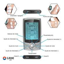 Tens/ems Electroestimulador Muscular 2Canales 36 Modos 10 Electrodos Digital Portátil Recargable SJROHE plateado masajeador eléctrico con Electroestimuladores Muscular alivio Dolor Relajación Muscular - Gris Claro - Ver 4