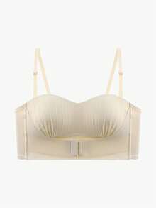 Strapless Bandeau Bra For Women, Small Bust Push-Up Anti-Slip Bandeau Bra, Thin Invisible Bra - Champagne - View 2
