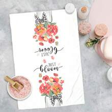 2/4/48pcs Red Floral Butterfly Pattern Printed Kitchen Towels - Ultra Soft, Highly Absorbent Polyester Dish Cloths And Hand Towels, Perfect For Holiday Decor, Kitchen Decor, Party Decor. - Multicolor - View 7