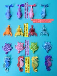 4pcs Pool Toys, Random Color PP Material, 3 Sink And 1 Spin Up, Swimming Pool Diving Set, Diving Pool Toys, Bathtub Toys, Pool Toys, Swimming Toys, Suitable For Children's Diving Sports And Breath-Holding Practice, Summer Beach Water Games, Children's Birthday Gifts, Water Party Entertainment, Category: Diving Rings, Diving Sticks - Multicolor - View 6