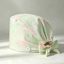 1 pieza Gorro quirúrgico ajustable con patrón degradado de espuma para mujer, talla única, absorbente de sudor, banda elástica, adecuado para salón de belleza, hospital de mascotas, médico, enfermera, trabajo de saneamiento y limpieza - Colores degradados - Ver 10