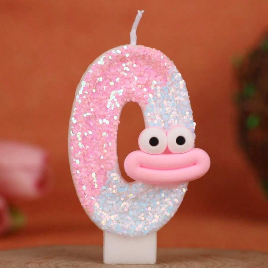 Pink Cartoon Sausage Lips Number Birthday Candles Cake Decoration Festival Anniversary Celebration Handmade Candles 0-9 DIY