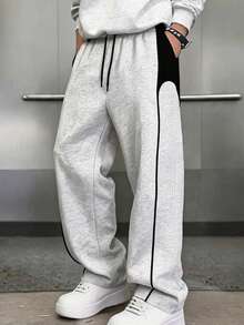 Men's Autumn Casual Outdoor Sports Minimalist Fashion Straight Leg Pants - Grey - View 6