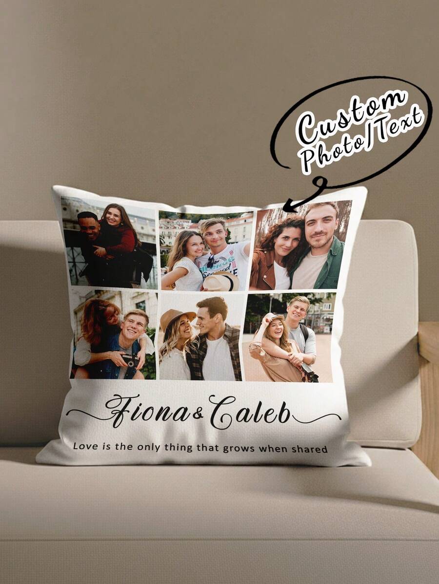 1pc Customized Photo Double-Sided Printed Pillowcase, Holiday Customized Image Pillowcase, Create Your Own Photo Pillowcase, Gift For Family, Friends And Yourself - Multicolor - View 1