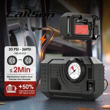 CARSUN Inflador de neumáticos portátil mini de 12V con iluminación nocturna brillante, diseño mecánico para automóvil' - Negro - Ver 2