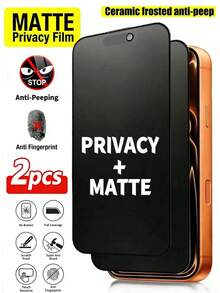 ZYSHI 2pcs Matte Privacy Screen Protector Compatible With Iphone 17 Pro Max [6.9 Inch] (Ceramic Film), Anti-Scratch Anti-Shock | Privacy Function Ensures Screen Content Only Visible From Front, Screen Protection Essential, Suitable For Daily Protection, Office, Home, Phone Screen Protector, Phone Accessories, Anti-Peeping Anti-Water Anti-Shock Anti-Drop Anti-Scratch - 2PCS Matte Privacy - View 2