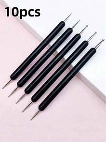 5/10pcs 2-Channel Dotting Tools, Nail Art Pointed Tip Dotting Paint Set, Dotting Tools, Nail Art Pointed Tip Dotting Paint, Dual-Use Pointed Tip Dotting Drill, Suitable For Embossed Patterns, Clay Sculptures And Nail Art Creation - Multicolor - View 18