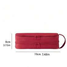 1pc Double Layer Large Capacity Pencil Case - Portable Travel Cosmetic Storage Bag With Multi-Layer Partition, Pencil Stationery Organizer, Multiple Colors Available, Back To School Essential, Handheld Pencil Pouch, New Niche Design, Minimalist Stationery - Double-layer Pencil Case - View 6