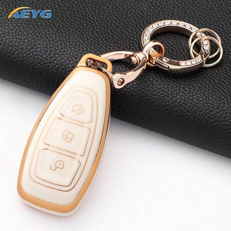 Key Fob Cover With Keychain, Soft TPU Car Key Case, For Focus 3 4 ST ...