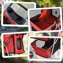 Dog Stroller, Multicolored Walking Stroller, Lightweight And Foldable, For Dogs And Cats, Red - Red - View 5