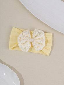 1 pièce Bandeau en dentelle avec nœud et perle pour bébé fille, accessoire pour cheveux, convient pour le port quotidien et les fêtes, cadeau parfait pour les filles - Multicolore - Voir 8