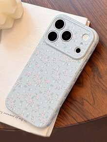 1pc Gentle Ins Style Floral Polka Dot Phone Case Compatible With IPhone 17 Pro Max, 16 Pro, 15, 14, 13, Fresh Girl Niche Design, Anti-Drop Soft Protective Cover, Korean Style - Blue - View 5