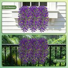 1pc Artificial Hanging Plant, Bright Red Outdoor Faux Flower With Green Leaves, Suitable For Mother's Day, Wedding, Garden, Porch And Home Decor Bouquet, Party Decoration Faux Flower, Holiday Gift, Indoor/Outdoor Universal - Purple-blue - View 5