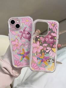1件裝拼色2合1海龜圖案手機殼，適用於Apple 17/17Pro/17promax/16/16Pro/16promax/15/15Pro/15promax/14/14Pro/14promax/13/13Pro/13promax/12/11保護殼 - 粉紅色1 - 查看 3