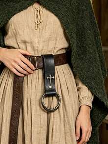 1pc Medieval Vintage Dark Skull Battle Axe PU Leather Waist Loop, Belt Key Ring, Skirt Clip Waist Pendant, Renaissance Dress Belt Charm, Role Play Hook, Viking Market LARP Costume Prop, Halloween Cosplay Outfit Accessory - A - View 7