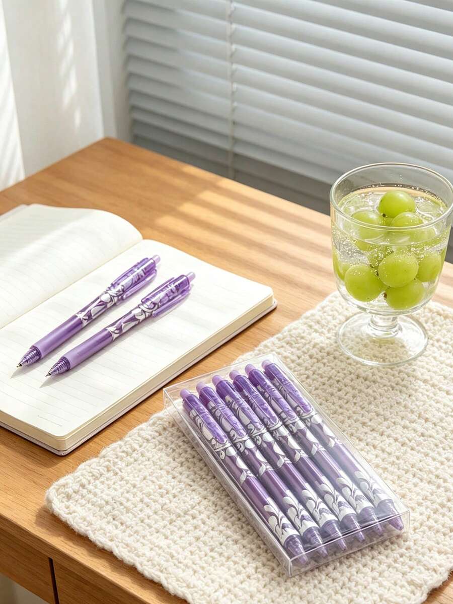 Blue And White Porcelain Print Multi-Color Retractable Thermosensitive Gel Pens 0.5mm Quick-Drying Colorful Bullet Journal Office Writing Pens - A - View 1