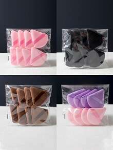10Pcs Triangel Makeup Powder Puff Soft Velvet Cosmetic Sponges For Contouring, Eye Corners Air Cushion - Multicolor - View 7