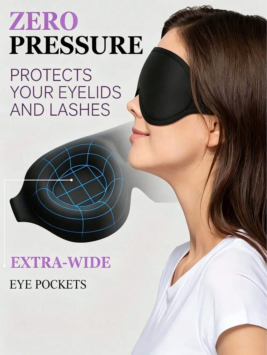 Sleep Eye Mask, Zero Eye Pressure Eye Mask, With Adjustable Strap, Deep Sleep, Travel, Nap, Yoga Relaxation - Eye Mask - View 1