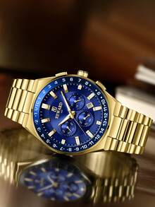 REWARD Men's Quartz Watch Business Fashion Style Date Display Luminous Hands Multifunction Men's Wristwatch High Quality Gift Classic Design Stainless Steel - Black - View 3