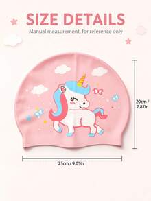 Children's Silicone Swim Cap, Unisex, Waterproof Cartoon Design, Suitable For Beach Vacation And Swimming Party, Back To School, First Day Of School - Multicolor - View 6
