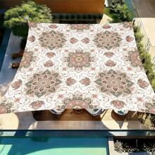 1 pieza Vela de sombra solar cuadrada con estampado geométrico de girasol fresco, adecuada para patio pequeño, piscina, área de ocio al aire libre de villa. Sombrilla de playa, tela de sombra solar para exteriores, toldo de playa, tienda de playa, sombra solar para patio, cenador al aire libre, cenador - Bohemia C - Ver 39