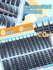 252 Clusters D Curl Natural False Eyelashes Lash Cluster Set 9-16mm With Natural Lash Clusters D Curl - DIY Lash Extension Kit Single Lash Cluster Set Thin Invisible Lash Band - D - 查看 5