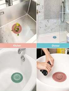 Silicone Hair Catcher Drain Cover, Anti-Clogging Sink Filter, Fast Drainage Shower Drain Cover, Suitable For Bathroom, Kitchen, Bathtub, Laundry Room, For Women Home Use - Multicolor - View 10