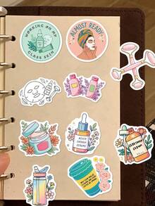 SCXXBSW 60pcs These Beautician-Themed Stickers Are Ideal For Stationery, Desk Essentials, Planners, Notebooks, Laptop Accessories, Calendars And Other Irregularly Shaped Items. They Are Perfect As Rewards, Festive Gifts And For Travel Enthusiasts. - Sticker - View 9