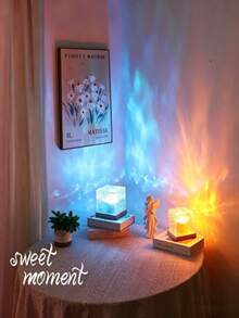 USB Powered Geometric Square Aurora Projector, 16-Color RGB Remote Mood Lamp With Type-C Cable - Multi-color light - View 7