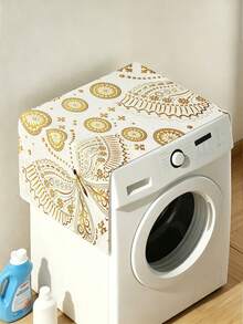 1pc Junma Flower Washing Machine Dust Cover, Furniture Washing Machine Dust Cover, Anti-Stain Dust Cover, Washable Refrigerator Dust Cover, Household Dust Cover, High Appearance Level Dust Cover - Multicolor - View 10