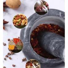 Mortero Triturador Molinillo Molcajete de Mármol Sólido para Especias y Cocina con Diseño Ergonómico y Acabado Pulido - Multicolor - Ver 5