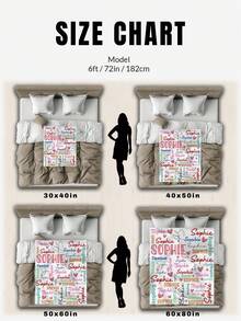 1 buah Selimut Nama Kustom, Selimut Tempat Tidur dengan Nama yang Dipersonalisasi, Hadiah Keluarga, Hadiah Ulang Tahun, Hadiah Natal, Hadiah untuk Anak Laki-laki/Perempuan - MultiWarna - View 8
