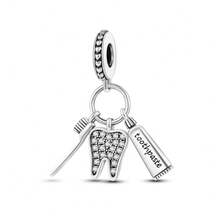 1 buah Liontin Manik-manik Fun Life Perak Sterling S925, Bentuk Pelangi, Hati Gajah, Earphone Bluetooth, Sikat Gigi & Pasta Gigi, Desain Enamel Warna-warni Multi-Gaya dengan Rhinestone, Dilengkapi Kotak Hadiah, Segar & Lucu, Cocok untuk Gelang & Kalung, Aksesori Manik-manik Buatan Tangan DIY, Sempurna untuk Hadiah Sehari-hari - MultiWarna - View 16