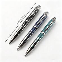 Luxury Metal Ballpoint Pen 3 Colors Green Black Blue Texture Silver Cap Executive Signature Smooth Writing Business Office Gift Pen Stationery For Men ﻿ - 148D - View 2