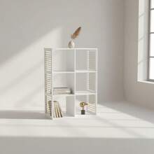 KIWI MOBLEKIT | Wooden Shelves For Storage And Decoration, Cube Or Rectangular Models With Door Or Drawer Options, Modern Auxiliary Furniture For Living Room, Bedroom Or Office - 六格書架 60x29.5x87.5 公分 白色 - 查看 4