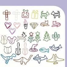 RIMEMO 30PCS Colorful Electroplated Metal Paper Clips Assorted Shape Bookmark Clips For Journal Planner Office School Supplies Stationery Organizer Decorative Holder Desk Accessories Back To - View 1