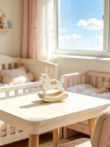 1pc Cartoon Wooden Horse Decorative Ornament For Baby Room, Mini Desktop Decor - Multicolor - View 8