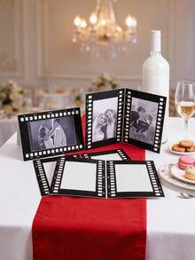 5pcs Vintage Paper Photo Frames - 4*6 Inches, Foldable DIY Hinge Cardstock Photo Frames, Personalized Commemorative Photo Decoration Frames, Perfect Gift For Friends On Holidays And Birthdays - Multicolor - View 8
