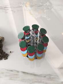 堅固啞光黑金屬構造，配備穩定圓形底座與頂部提把，垂直樹形設計節省檯面空間，適合廚房檯面、咖啡吧與餐桌的裝飾收納架，咖啡愛好者的理想禮物咖啡收納架 - 多色 - 查看 11