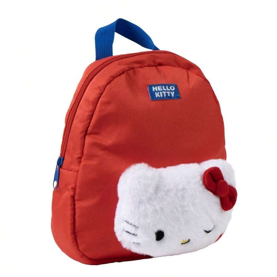 Cerdá Hello Kitty 女孩幼兒園背包 - 紅色 3D 毛絨兒童背包,配有可調式肩帶和拉鍊,100% 聚酯材質,官方授權,是幼兒園的理想之選,也是一份貼心的禮物。 - 選項 1 - 查看 1