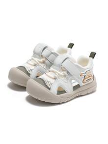 mini bala Children's Closed-Toe Sports Sandals, Breathable Lightweight Summer Outdoor Shoes, Unisex, Non-Slip Walking Beach Adventure Sandals - Gray Green Tone - View 5