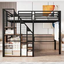 Bunk Bed Measuring 90*200, Children's Bed With Iron Frame And Storage Area, Youth Bed - Black - View 5