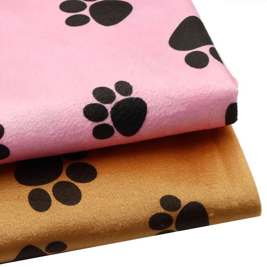 1Pc Footprint Elastic Velvet Fabric,Stretch Crushed Velvet For DIY Kennel, (50x150cm) Bows, Backdrops, Tablecloths, Pillows, Bags, Sofa Covers, Curtains And Pet Clothes Crafts - Default - View 1