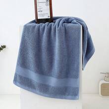 100% Pure Cotton Bath Towel Solid Color Woven High Quality Quick-Drying For Home Hotel Use 4 Size Available For Selection. - Dusty Blue - View 10