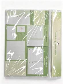 4 Soft Macaron Color Options, Healing Visual Palette. A Complete Set With Daily Plan, Weekly Planner, Habit Tracker, Water Intake Log, Memo & Blank Space Modules. Grid Pages, Dialogue Boxes, Heart Frames With Multiple Writing Sections. Versatile For Study, Work To-Do, Daily Review, And Diet Tracking. Thick Paper, No Ink Bleed, Neatly Cut And Easy To Tear, Notebook Sticker - one-size - View 8