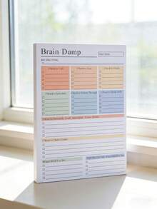 1本/2本/3本 A5「Brain Dump」筆記本,目標管理、顏色編碼任務整理與目標計畫本,適合 ADHD、忙碌成人、學生、同事、追求生產力者及任何需要整理思緒的人 - A - 查看 7