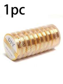 100m Metal Wire DIY Beading Threading Wire, Handmade Hair Clip Wrapping Wire, Jewelry Weaving Shaping Floral Wrapping Wire, Bead Stringing Wire, Gold Handmade Jewelry Making Wire - Multicolor - View 8