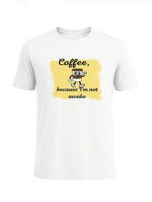 Men Minimal Chest Print T-Shirt Soft Cotton Casual Tee - 白色 - 查看 1