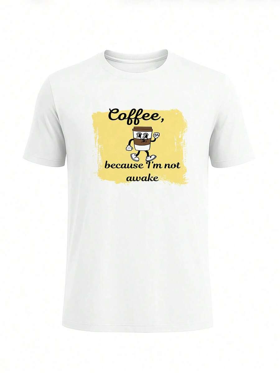 Men Minimal Chest Print T-Shirt Soft Cotton Casual Tee - 白色 - 查看 1